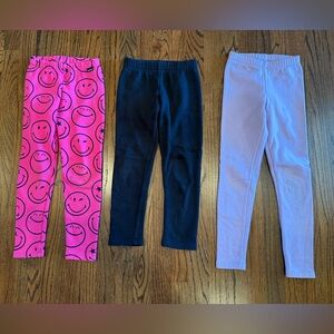 Girls fleece leggings size 6/7 winter cozy Cat & Jack Carters Gap pink black